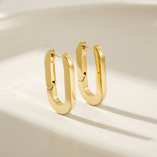 U-shaped buckle earrings-SCE477STGCM
