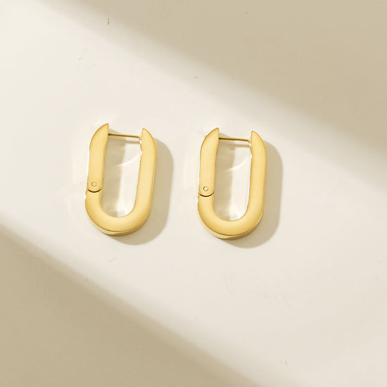 U-shaped buckle earrings-SCE477STGCM