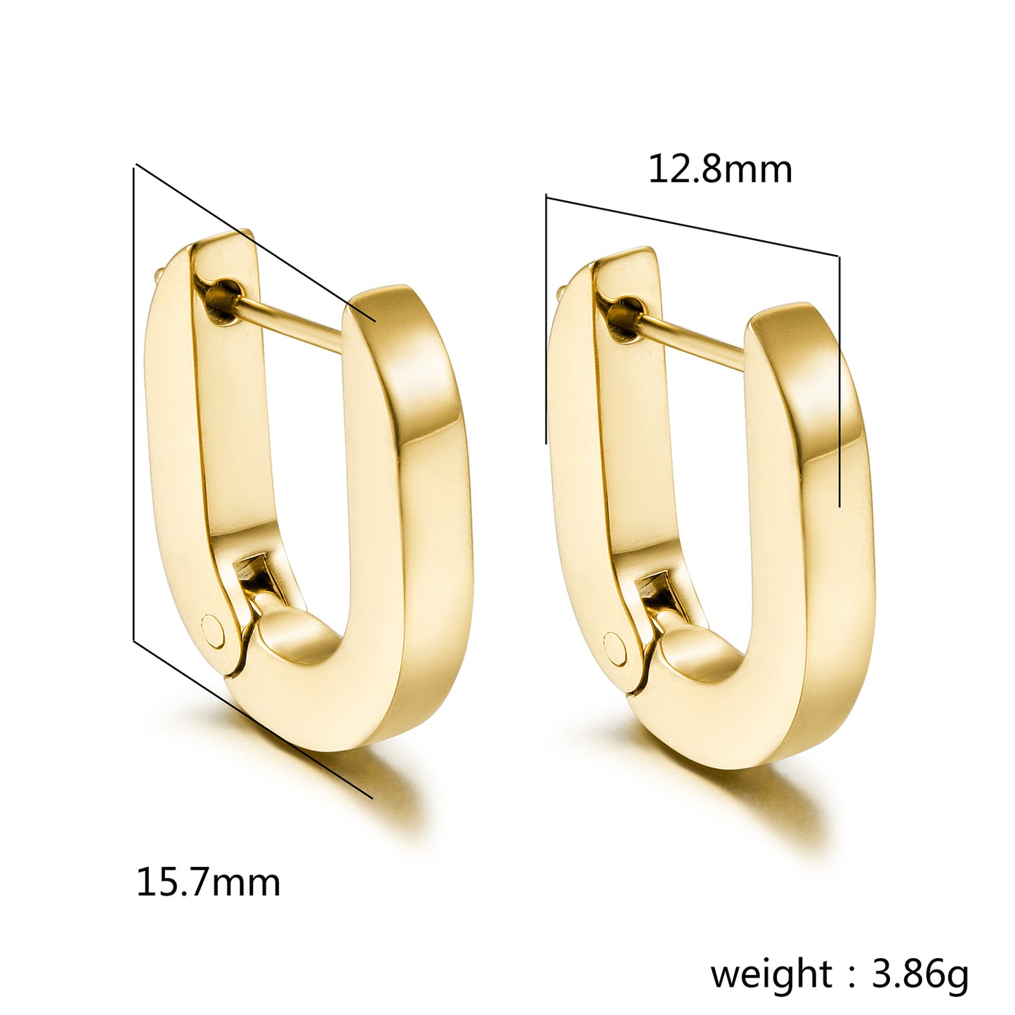 U-shaped buckle earrings-SCE477STGCS
