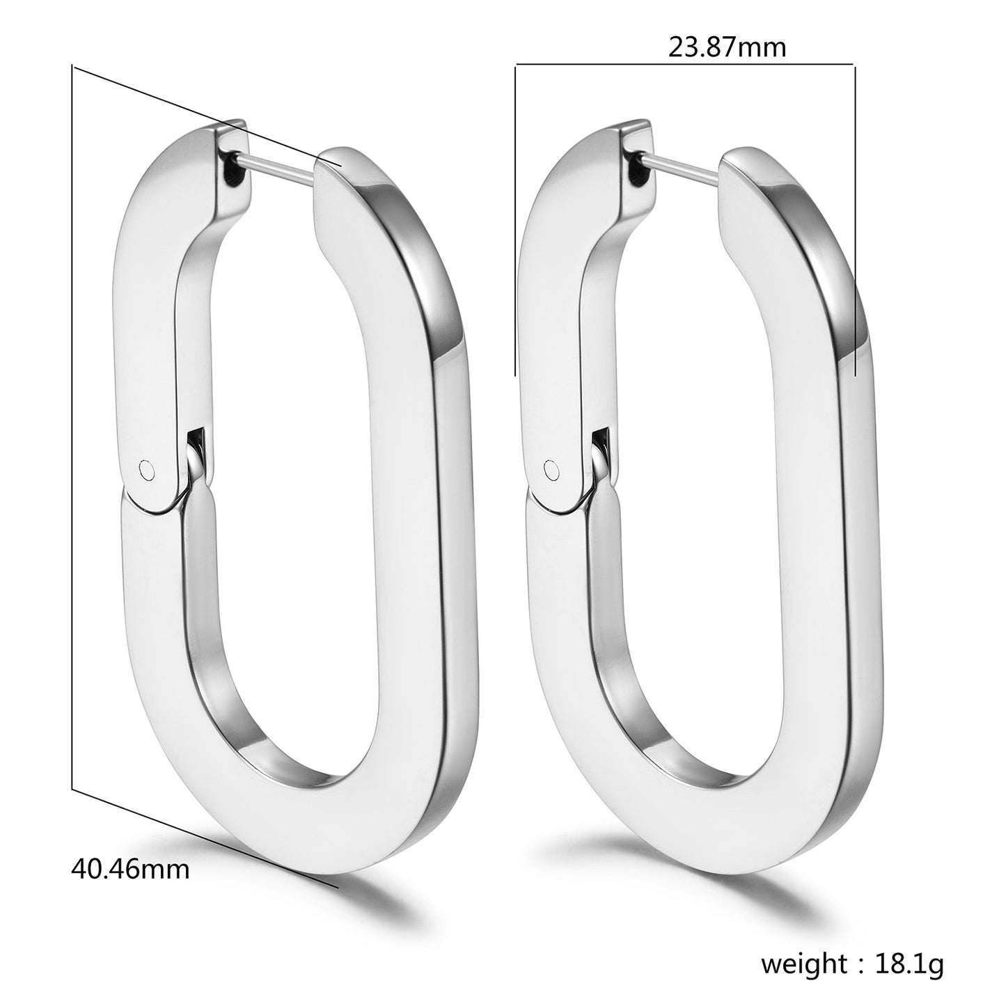 U-shaped buckle earrings-SCE477STWGL