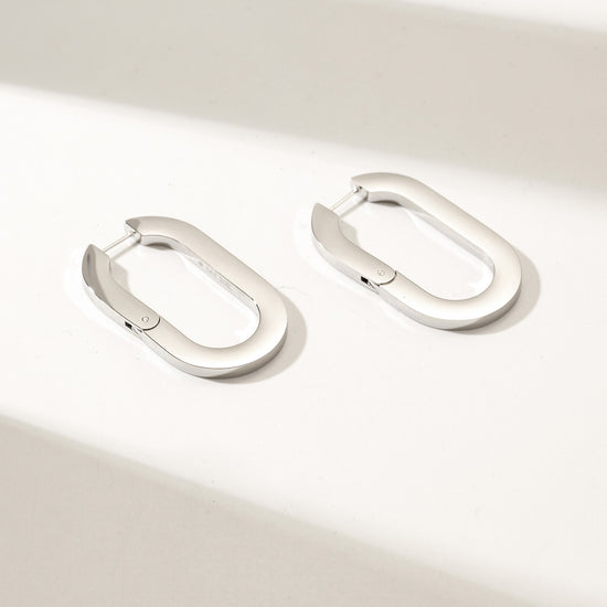 U-shaped buckle earrings-SCE477STWGL