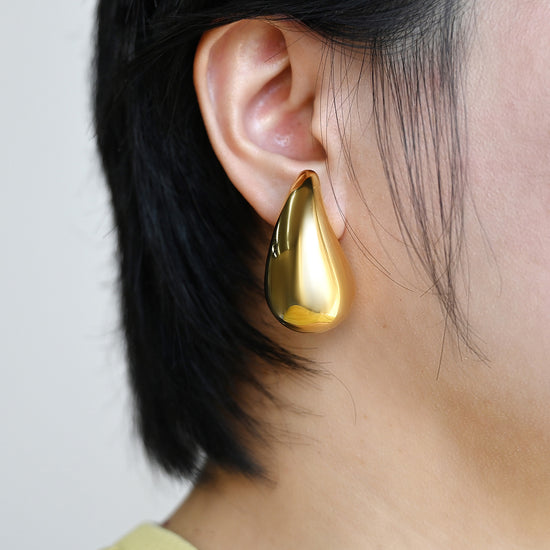 Silver Water Drop Earrings-SCE480STWGL