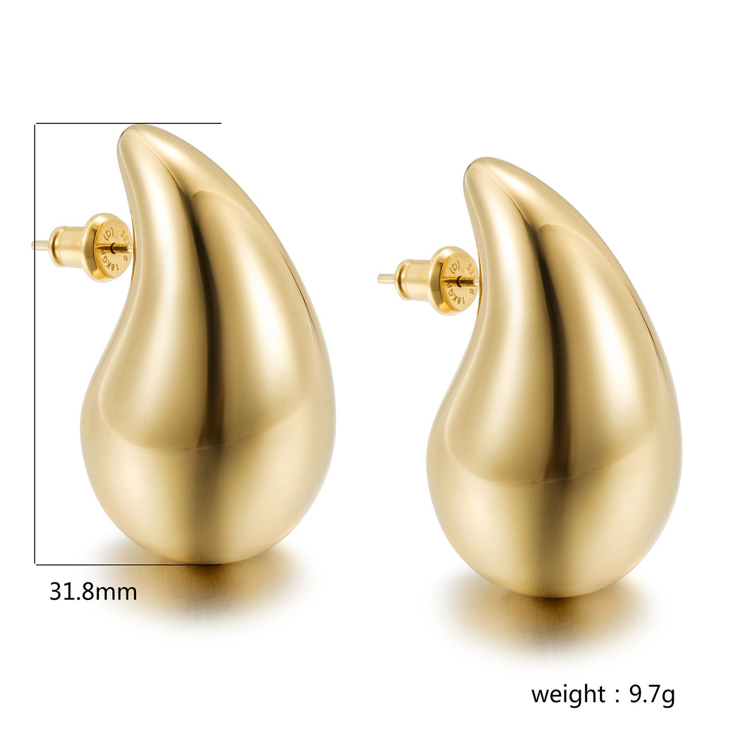 Golden Water Drop Earrings-SCE480STGCM