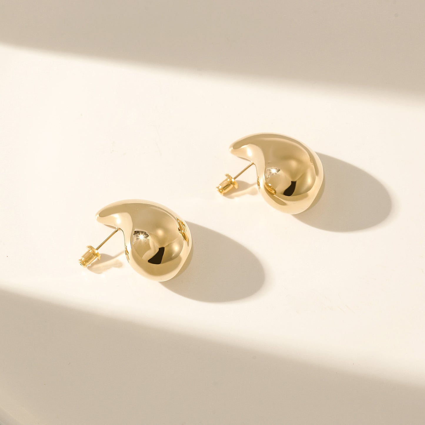 Golden Water Drop Earrings-SCE480STGCM