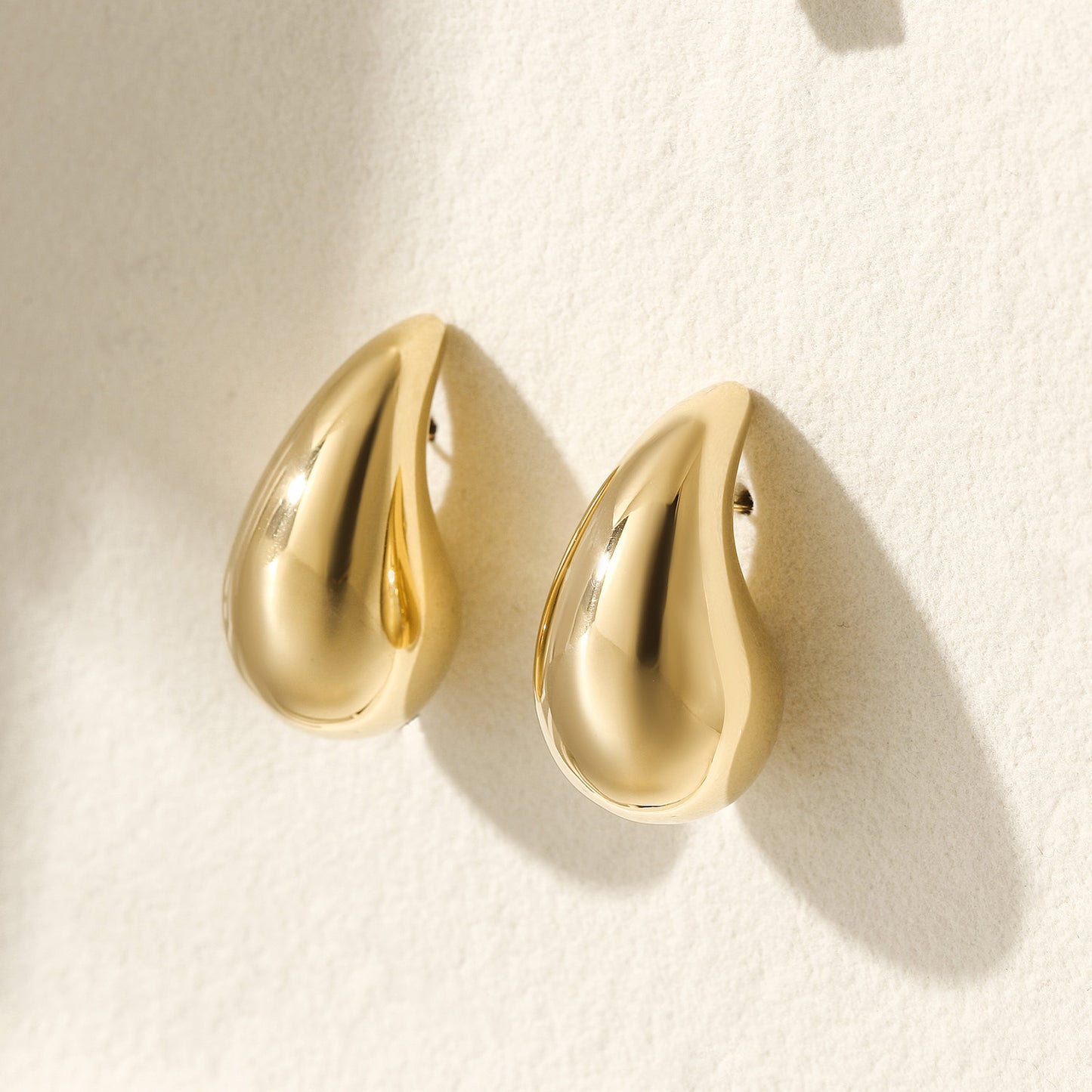 Golden Water Drop Earrings-SCE480STGCM