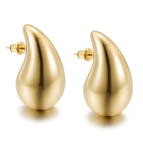Golden Water Drop Earrings-SCE480STGCM