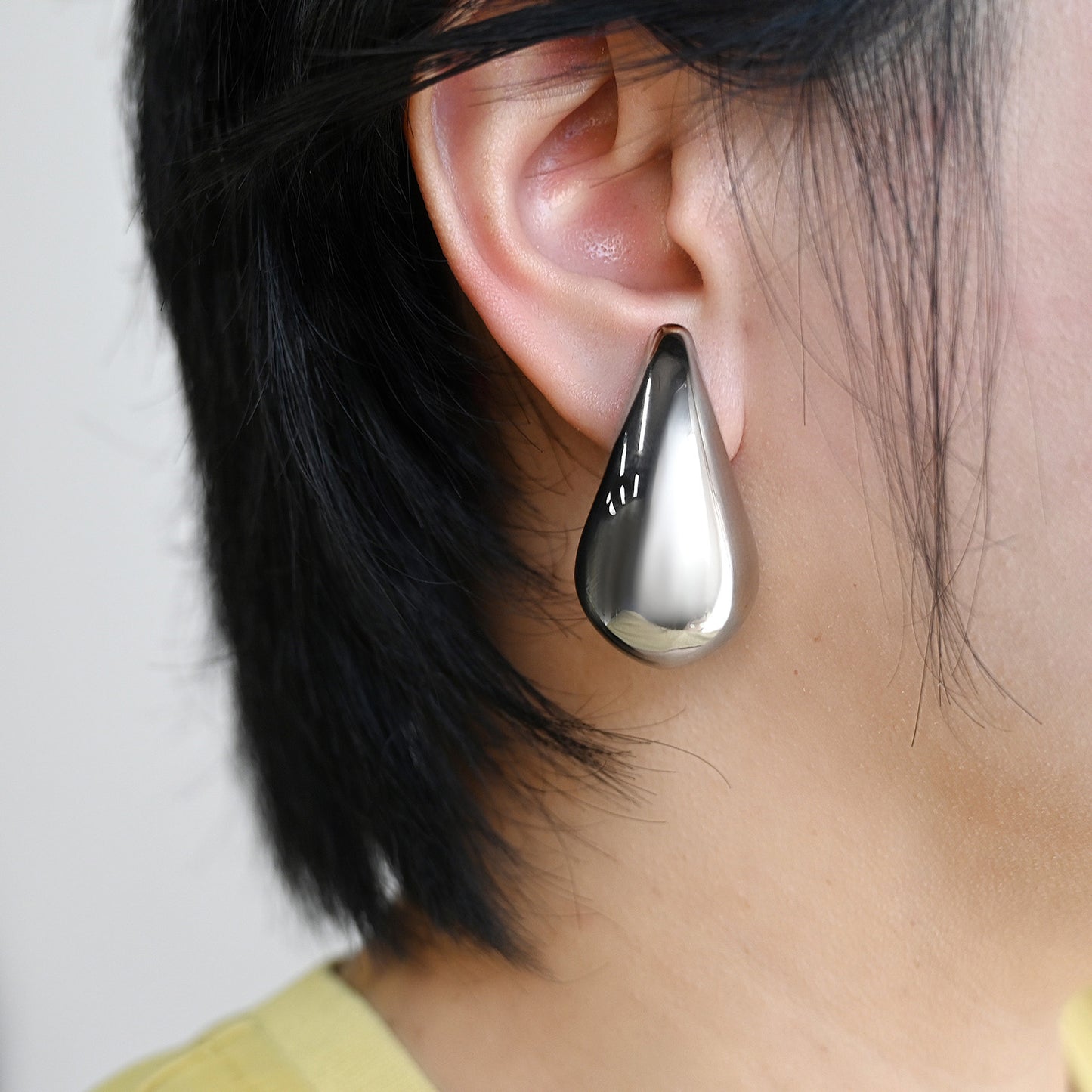 Silver Water Drop Earrings-SCE480STWGL