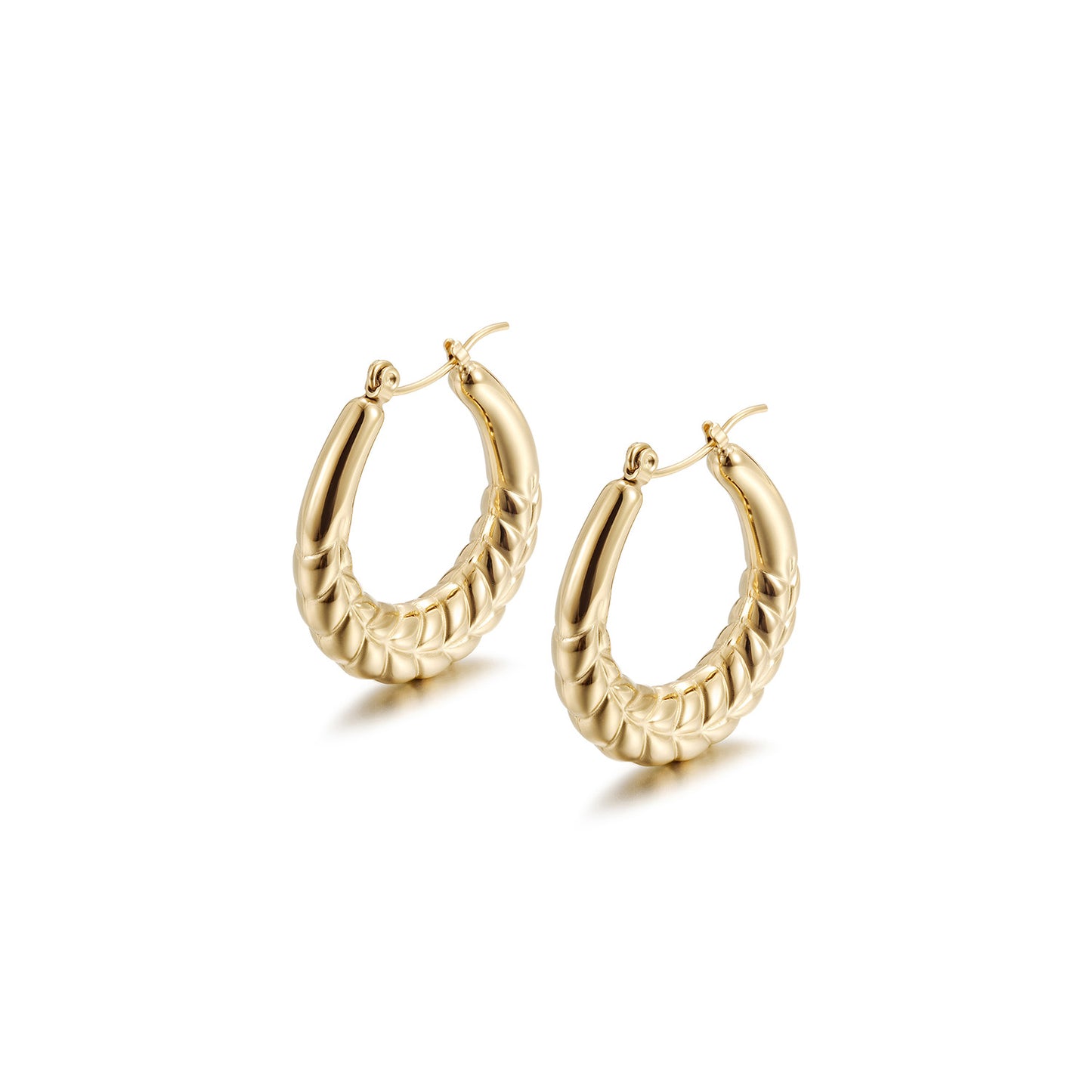 Big C pounding cable earrings-SCE481STGC