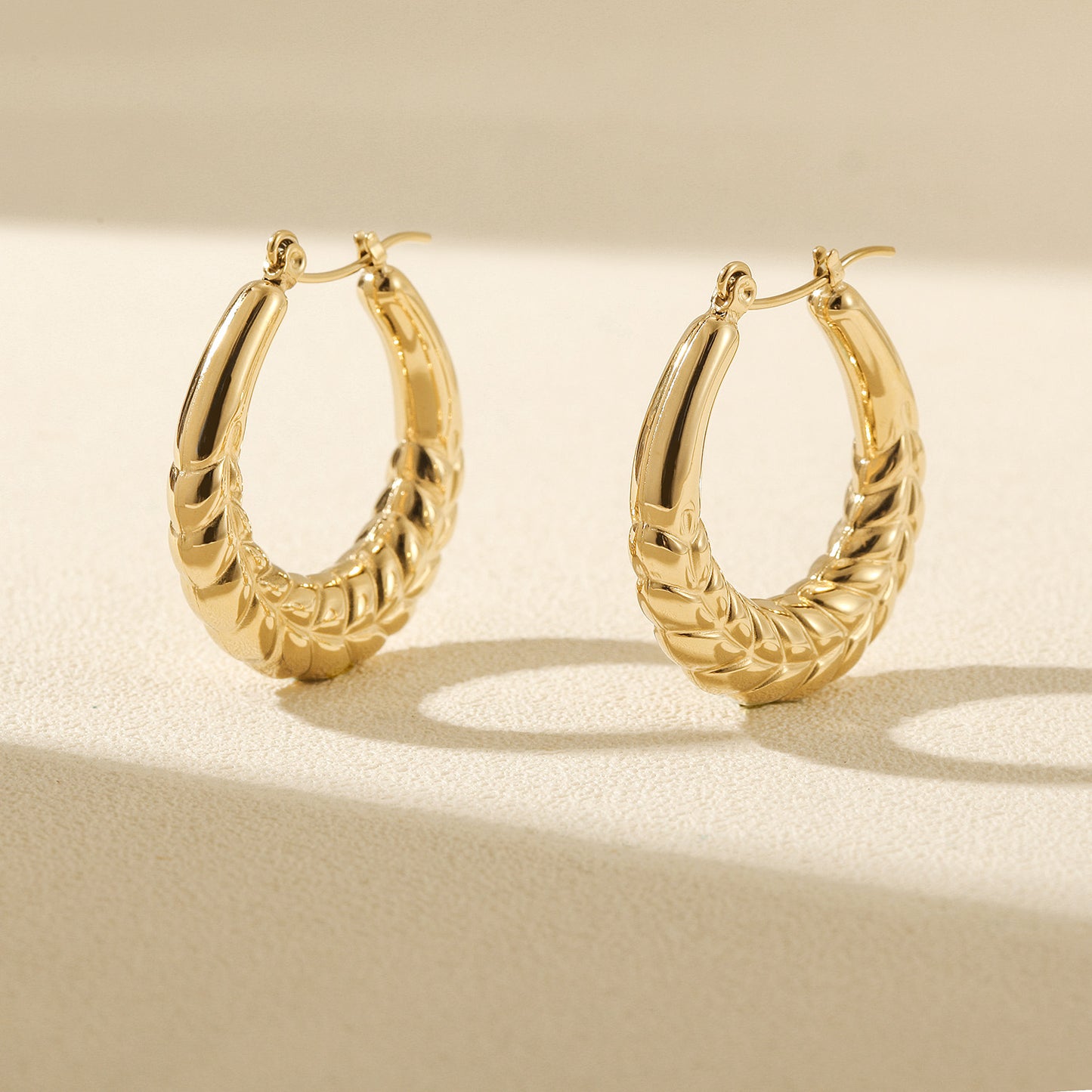 Big C pounding cable earrings-SCE481STGC