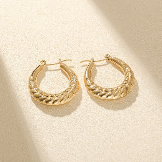 Big C pounding cable earrings-SCE481STGC