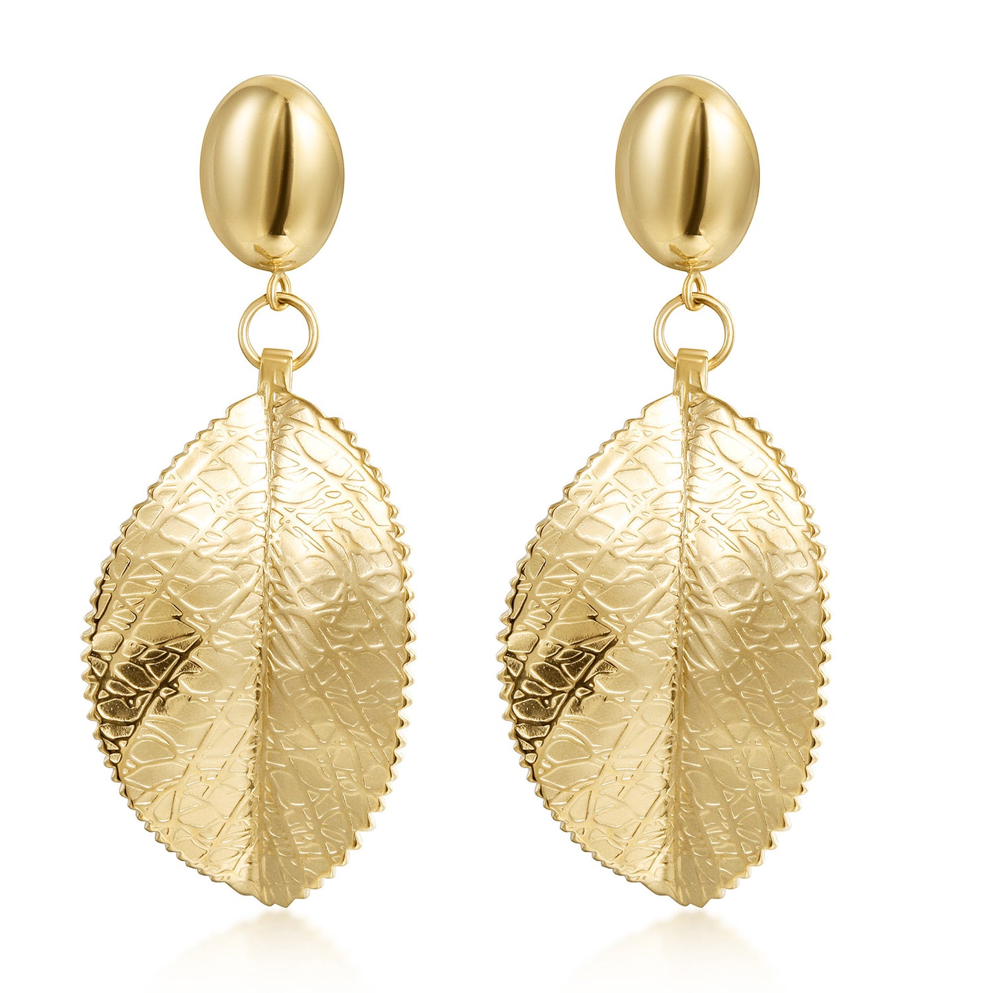 Golden Leaf Earrings-SCE492STGC
