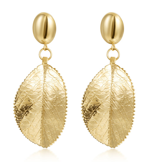 Golden Leaf Earrings-SCE492STGC