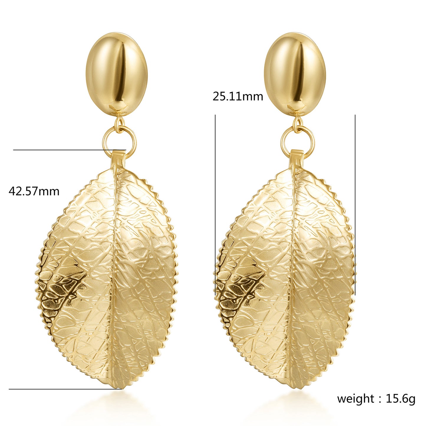 Golden Leaf Earrings-SCE492STGC