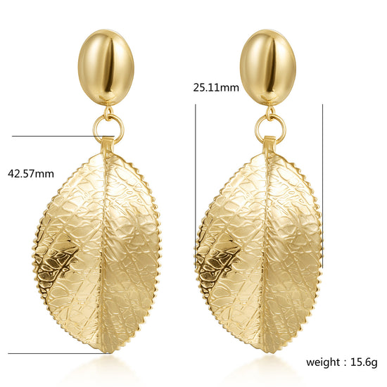 Golden Leaf Earrings-SCE492STGC