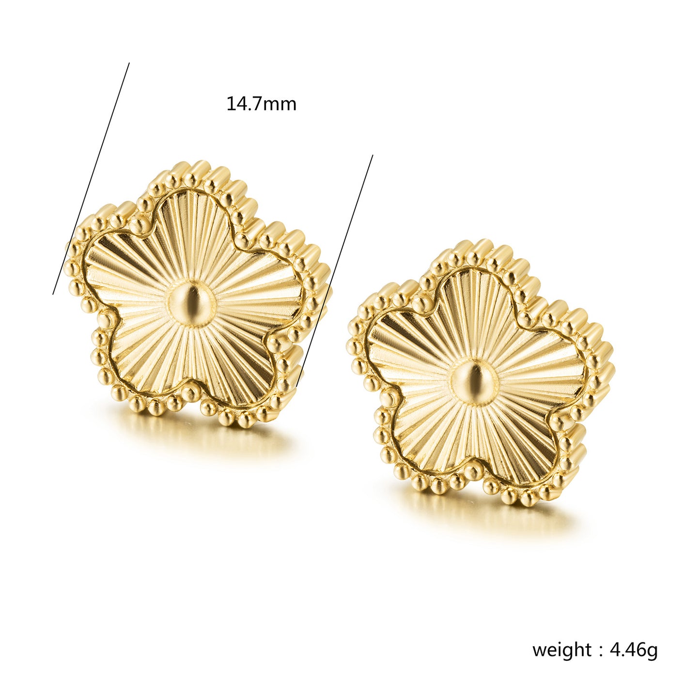 Golden Flower Earrings-SCE493STGC