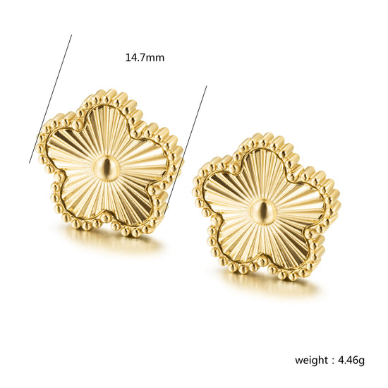 Golden Flower Earrings-SCE493STGC