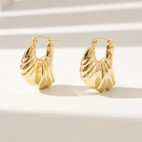 Sheep horn wrapped shiny earrings-SCE497STGC