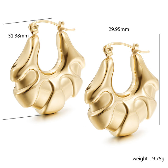 Exaggerated C-shaped earrings-SCE499STGC