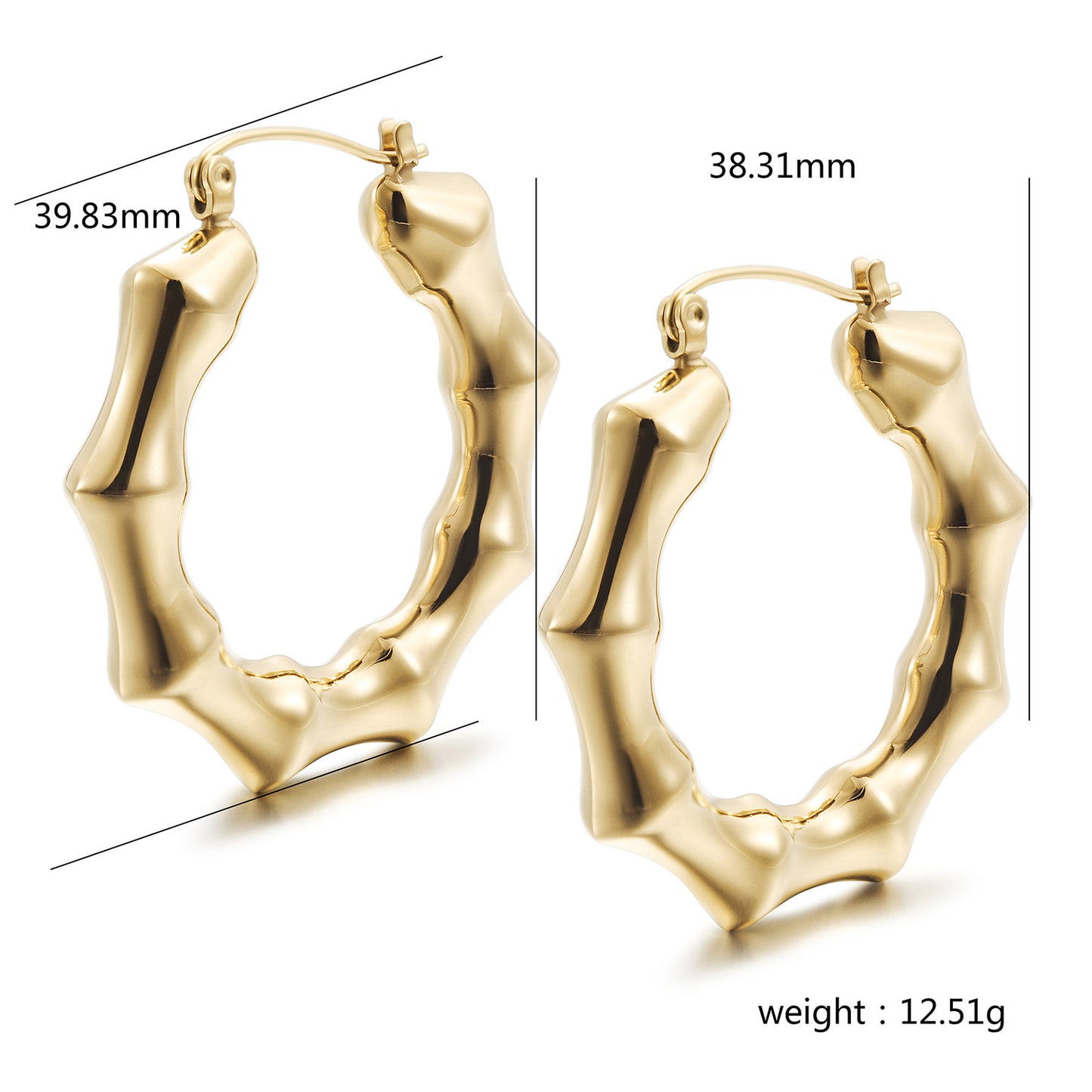 U-shaped twisted earrings-SCE500STGC