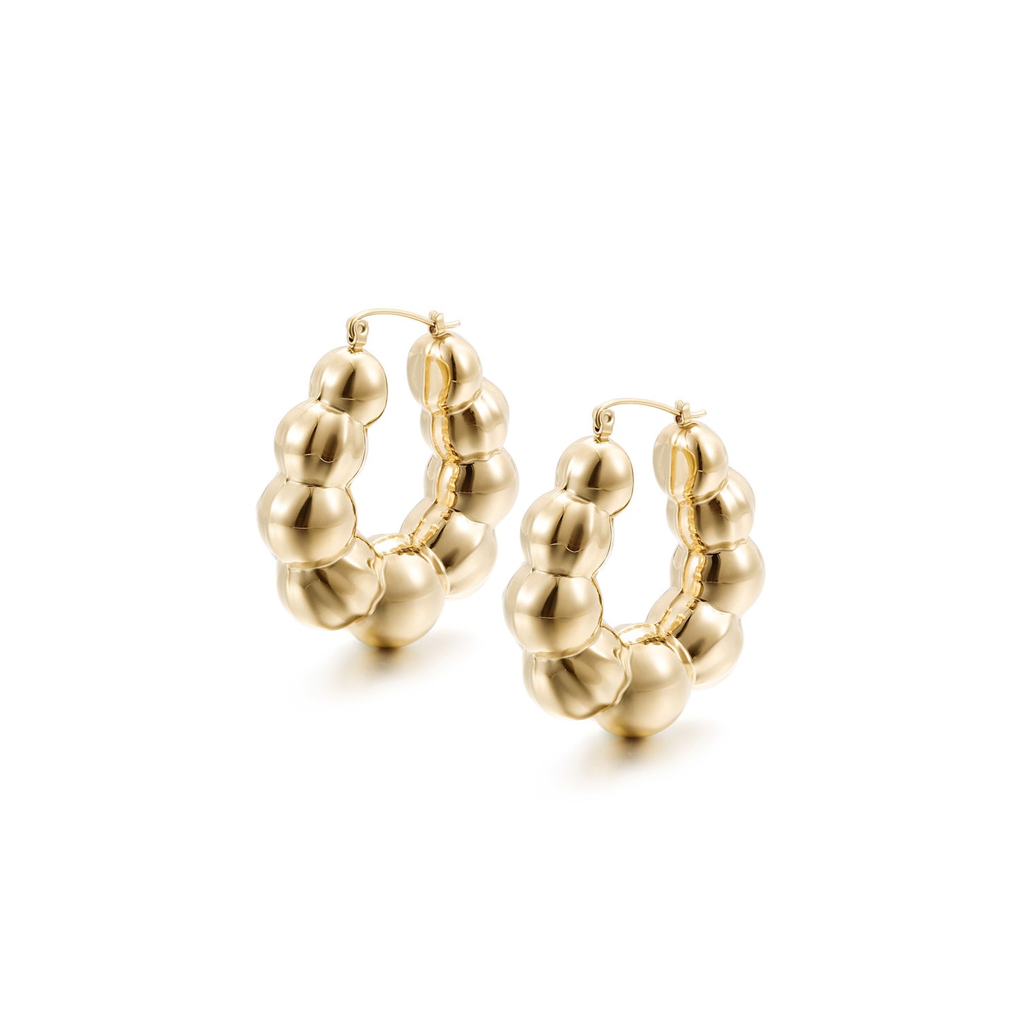 Golden earrings wrapped in sheep horns-SCE502STGC