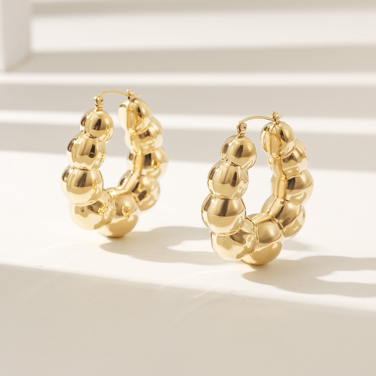 Golden earrings wrapped in sheep horns-SCE502STGC