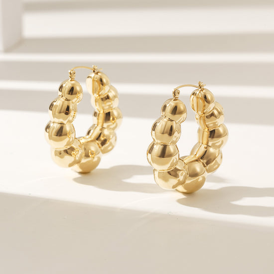 Golden earrings wrapped in sheep horns-SCE502STGC