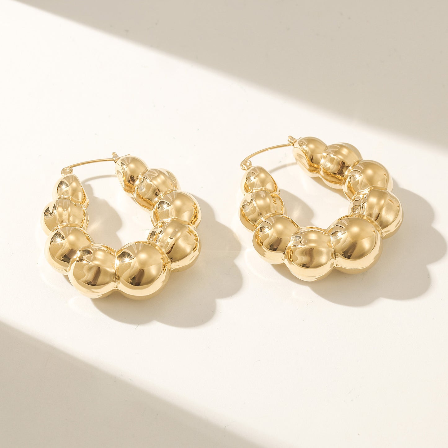 Golden earrings wrapped in sheep horns-SCE502STGC