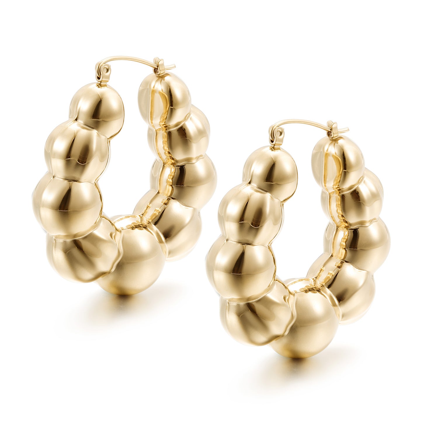 Golden earrings wrapped in sheep horns-SCE502STGC