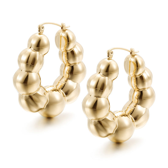 Golden earrings wrapped in sheep horns-SCE502STGC