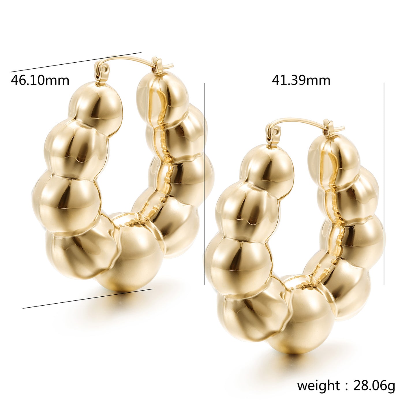 Golden earrings wrapped in sheep horns-SCE502STGC