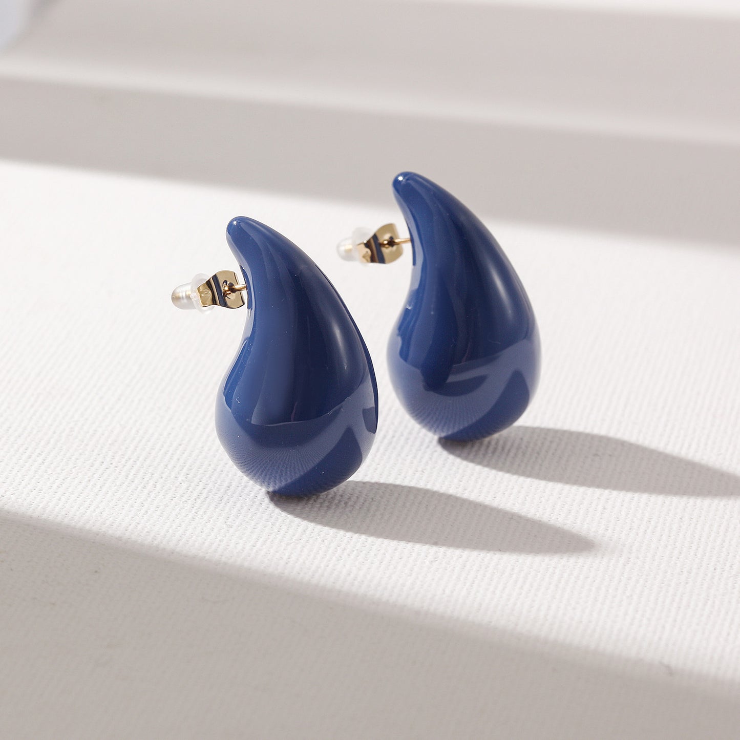 Blue Water Drop Earrings-SCE510STGCBL-M