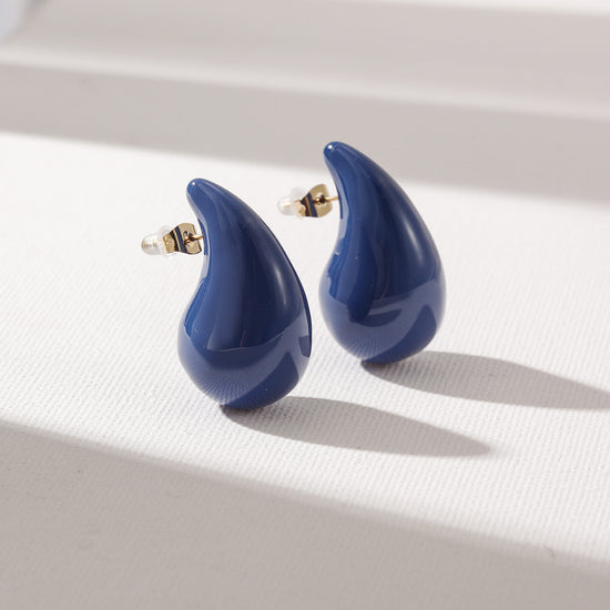 Blue Water Drop Earrings-SCE510STGCBL-M