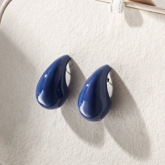 Blue Water Drop Earrings-SCE510STGCBL-M