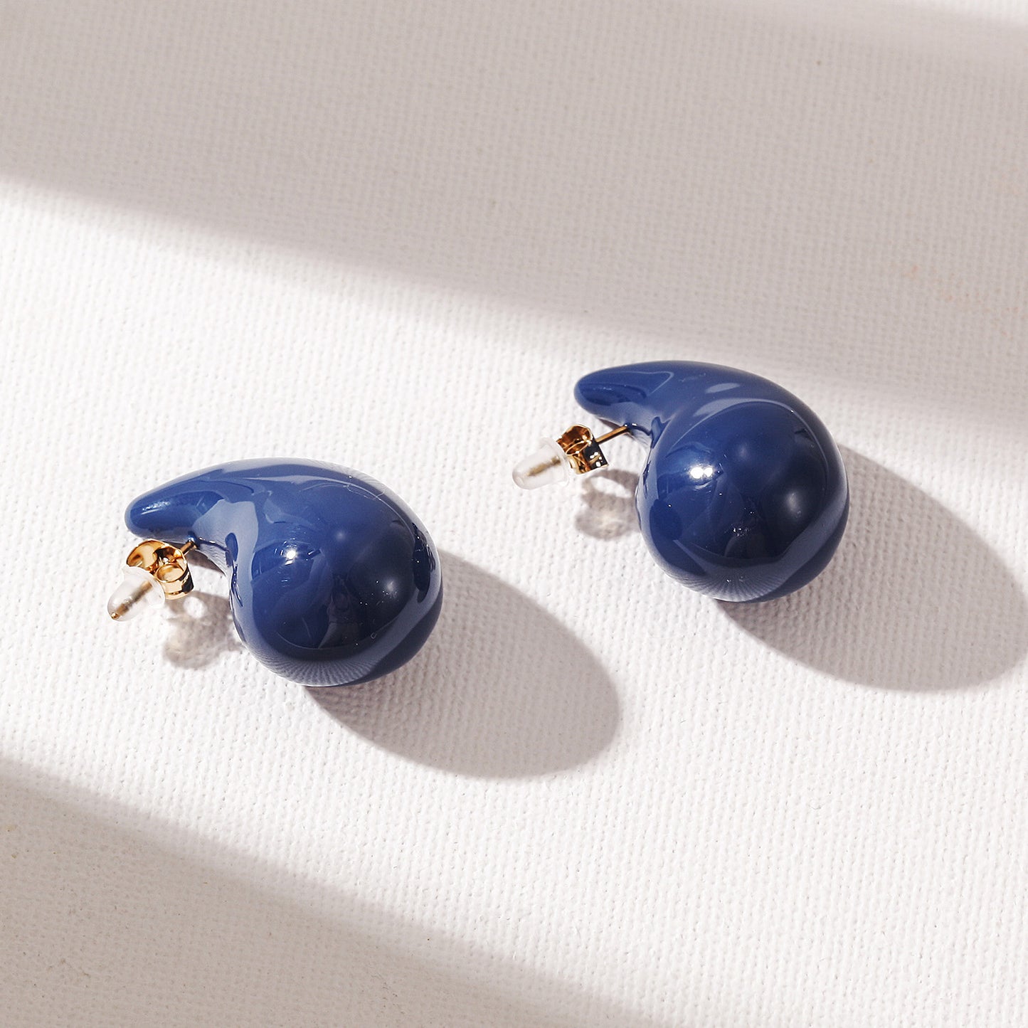 Blue Water Drop Earrings-SCE510STGCBL-M