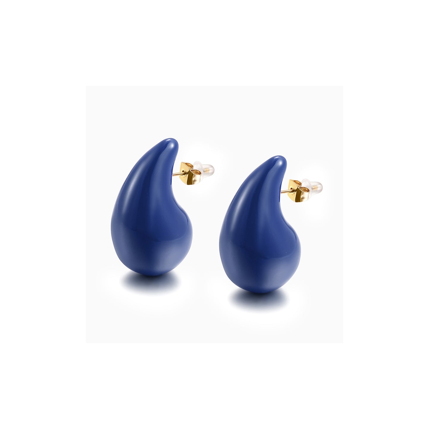 Blue Water Drop Earrings-SCE510STGCBL-M