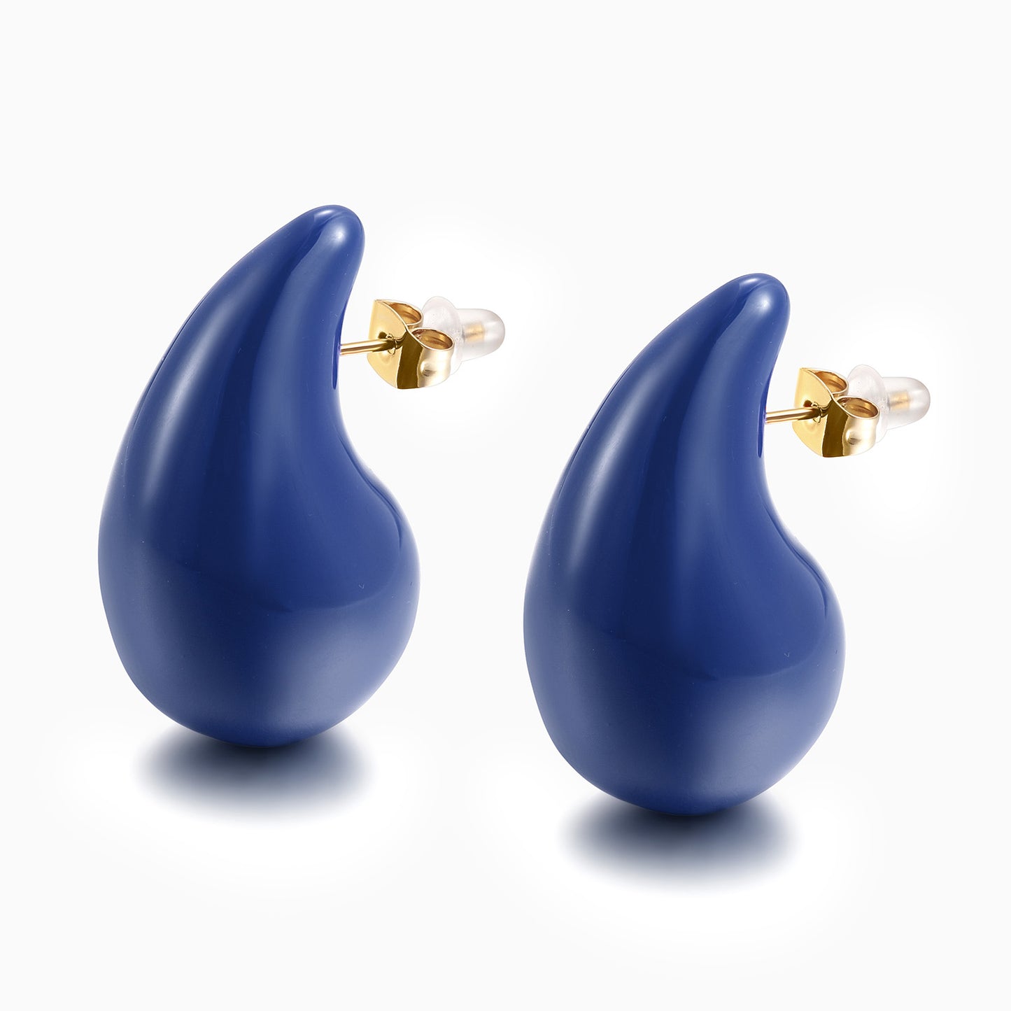 Blue Water Drop Earrings-SCE510STGCBL-M