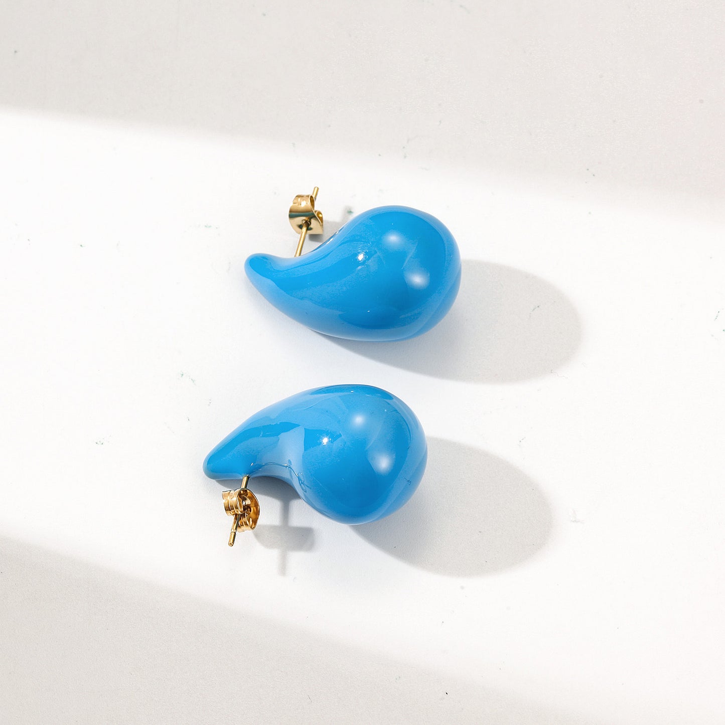 Sky blue water droplet earrings-SCE510STGCBU-M