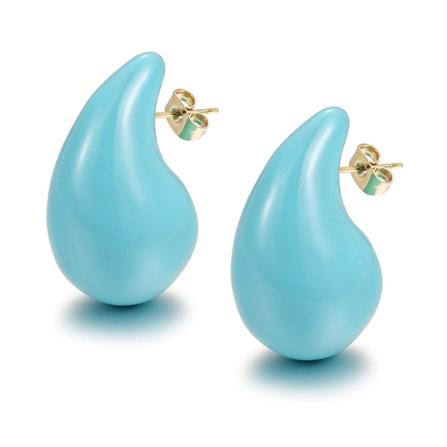 Light blue water droplet earrings-SCE510STGCBUS-M