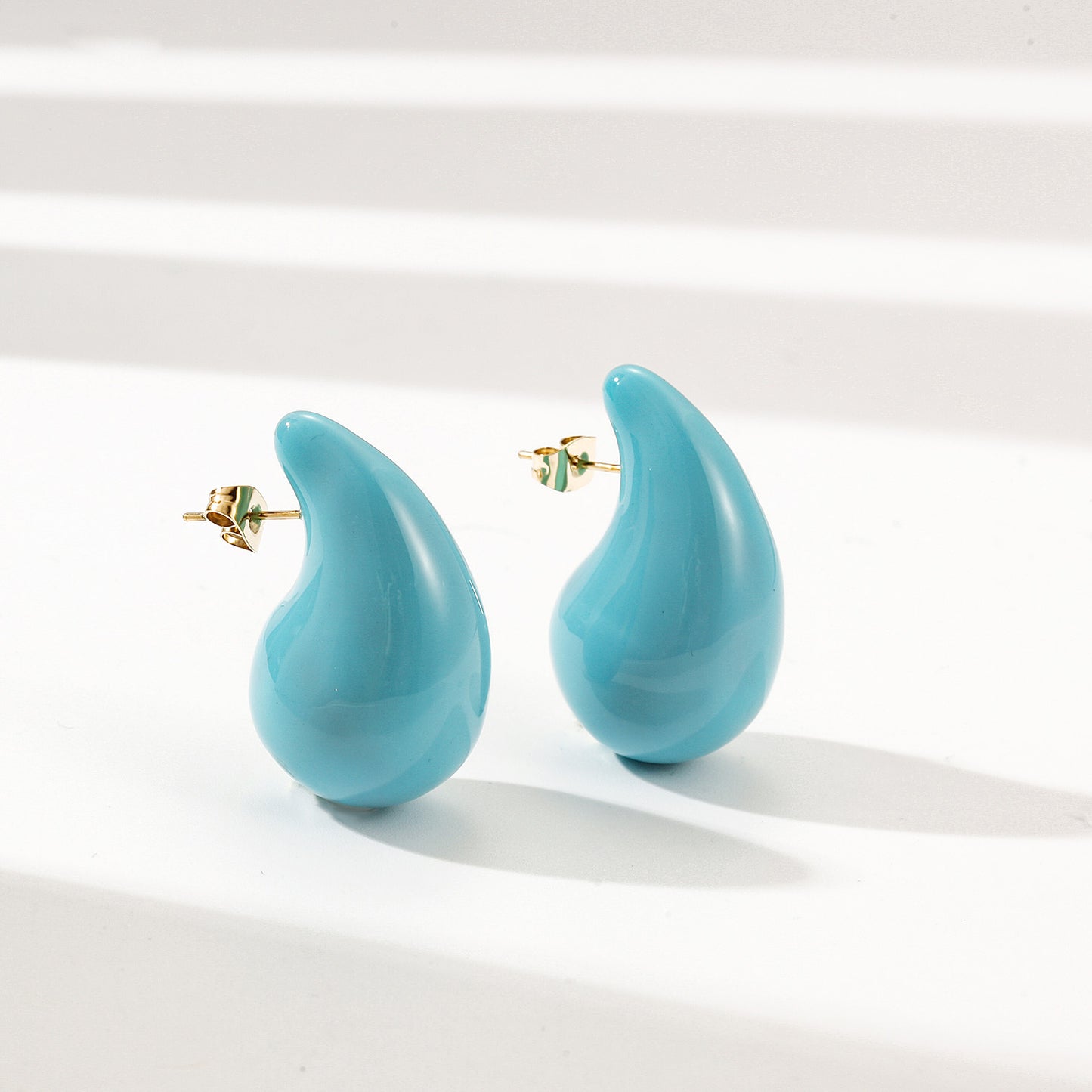 Light blue water droplet earrings-SCE510STGCBUS-M