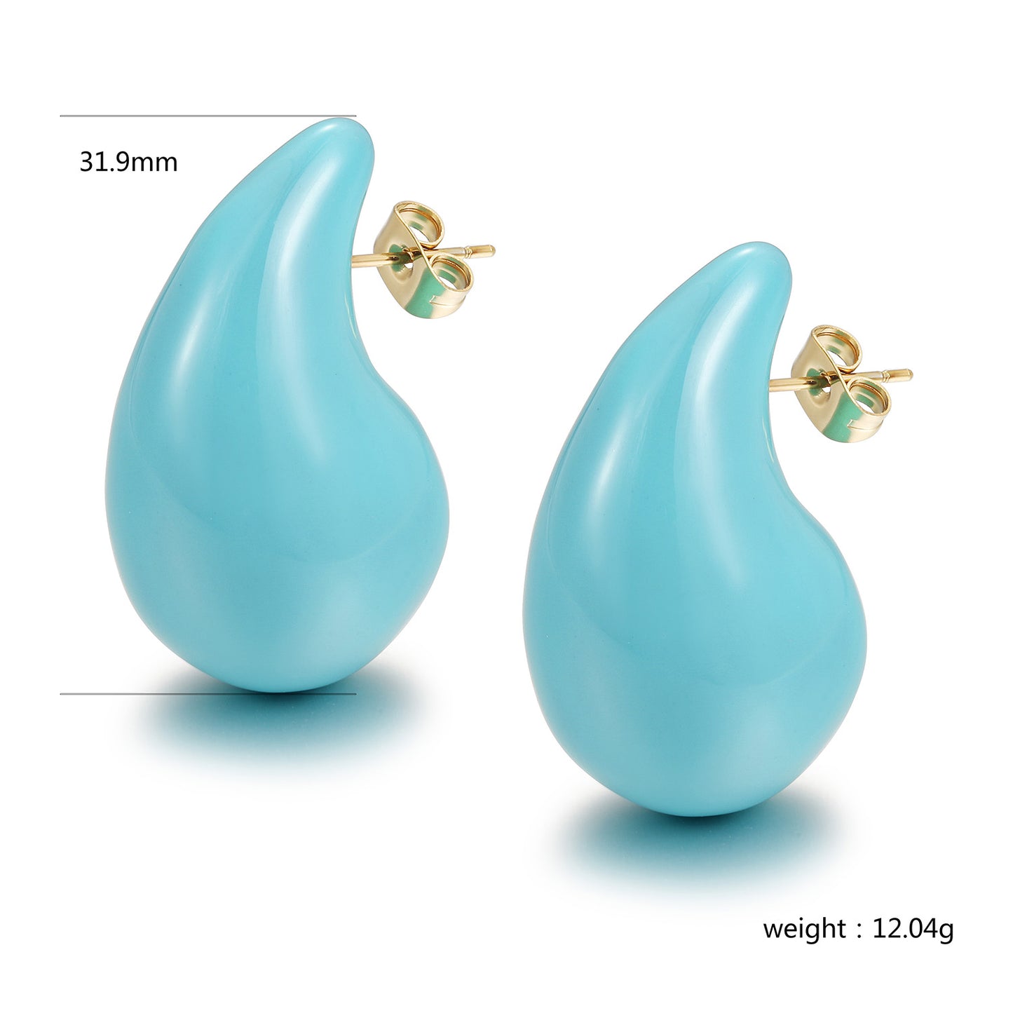 Light blue water droplet earrings-SCE510STGCBUS-M