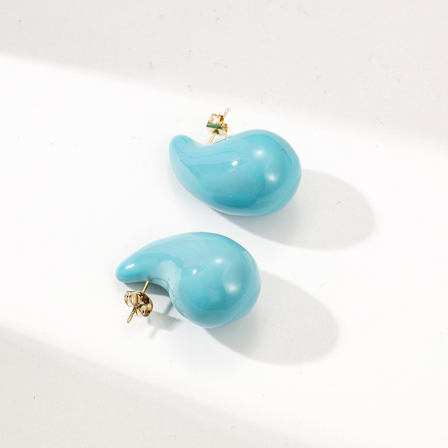 Light blue water droplet earrings-SCE510STGCBUS-M