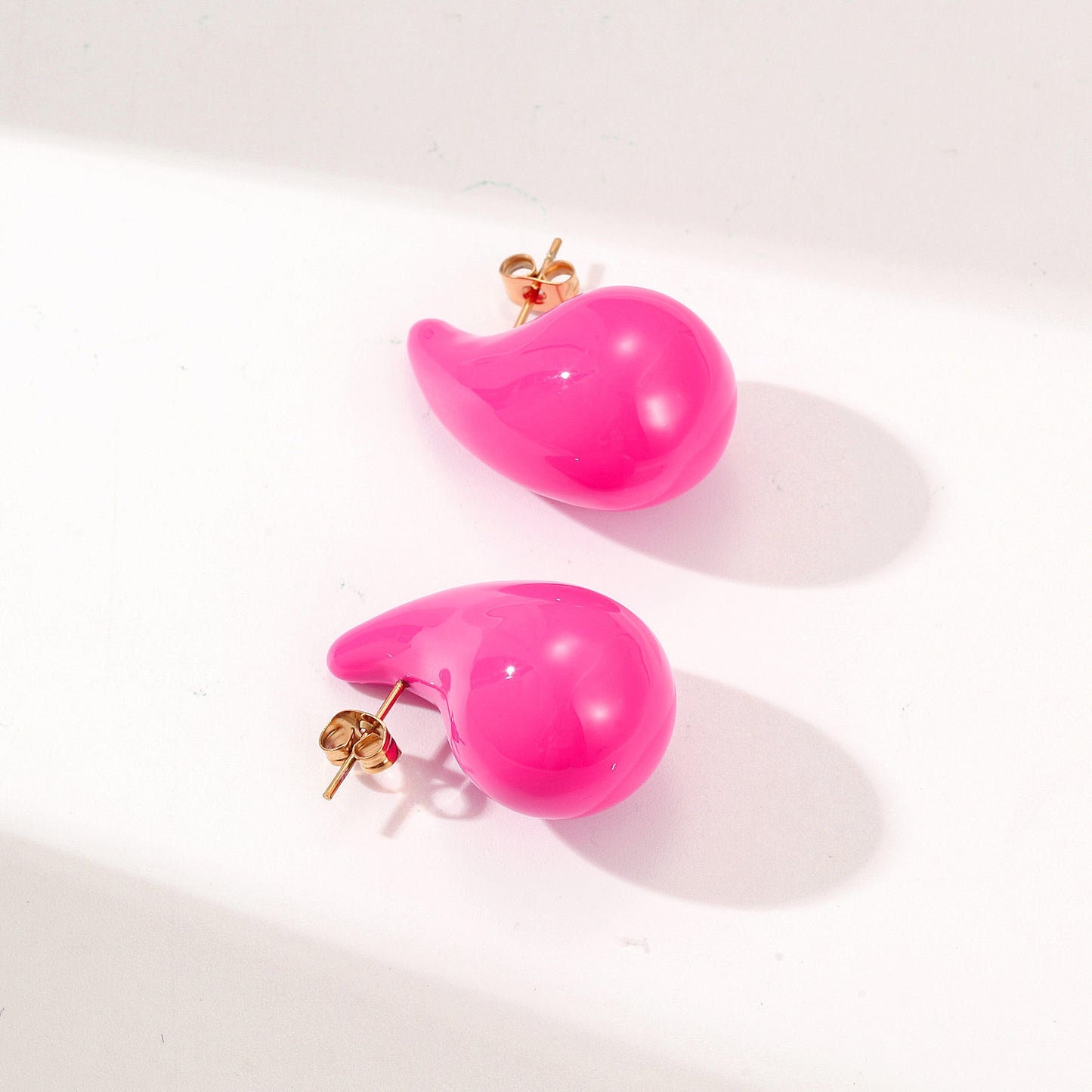 Rose red water droplet earrings-SCE510STGCPR-M