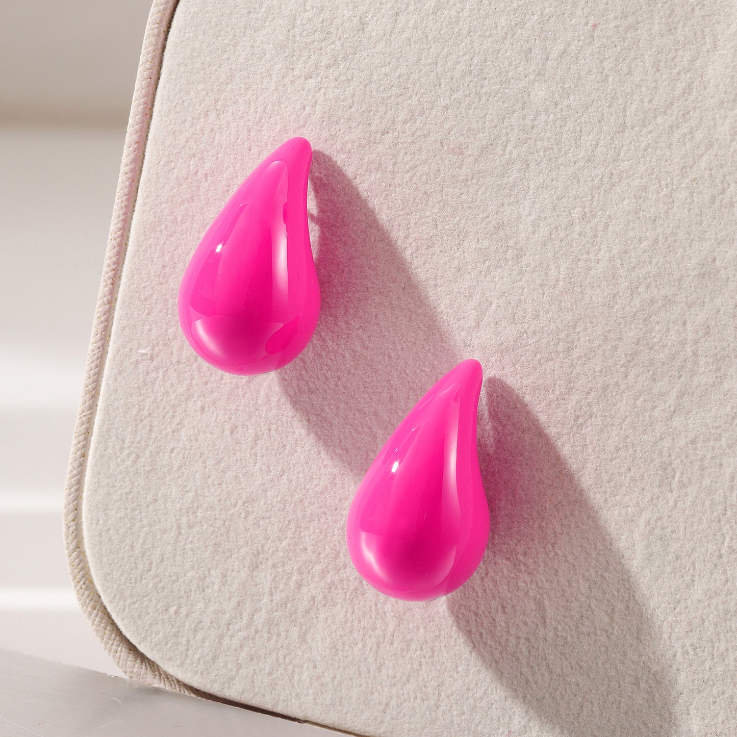 Rose red water droplet earrings-SCE510STGCPR-M