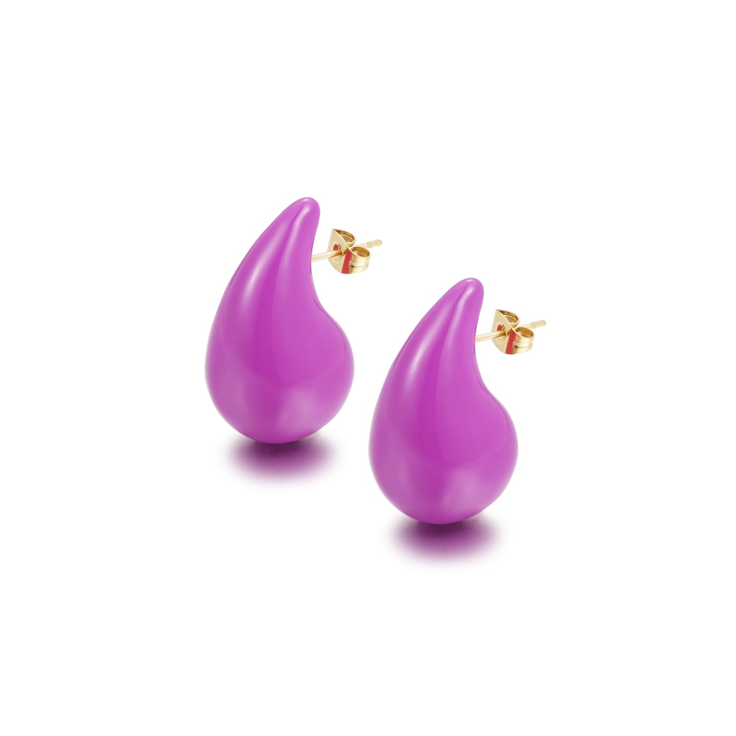 Purple Water Drop Earrings-SCE510STGCVI-M