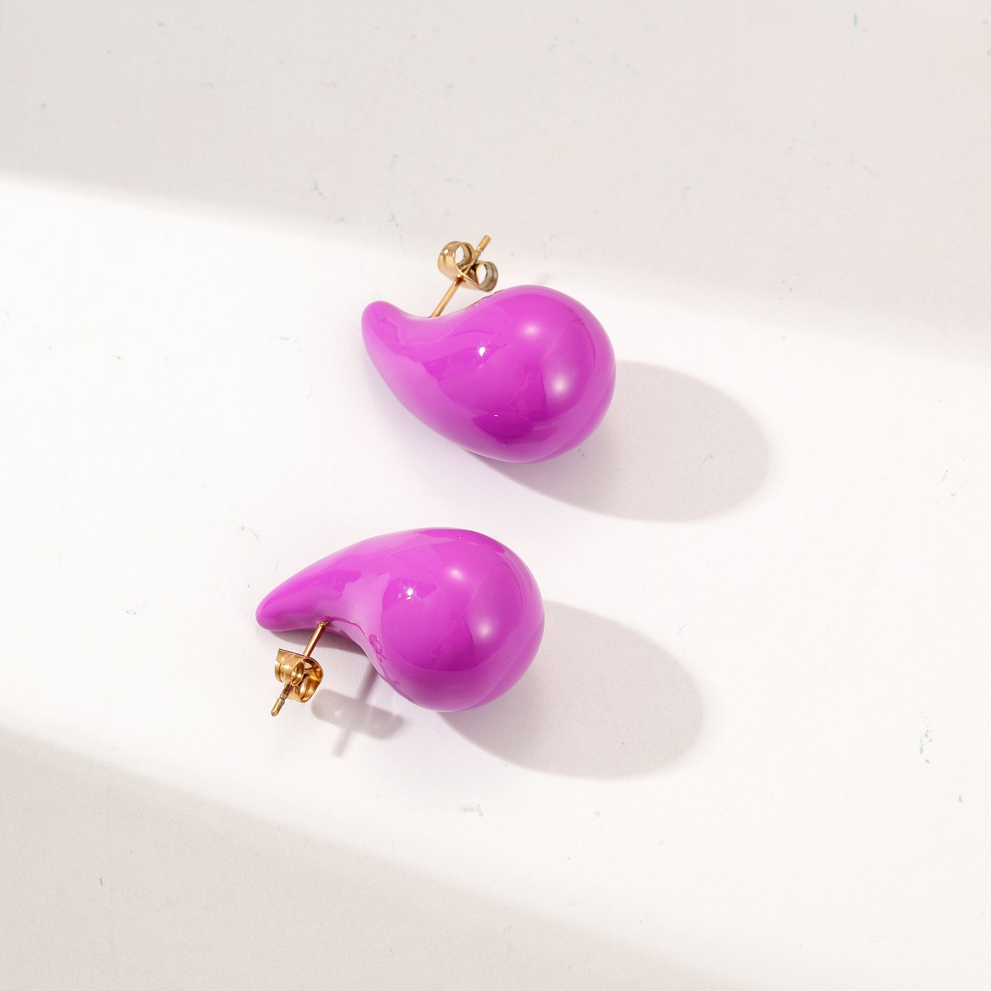 Purple Water Drop Earrings-SCE510STGCVI-M