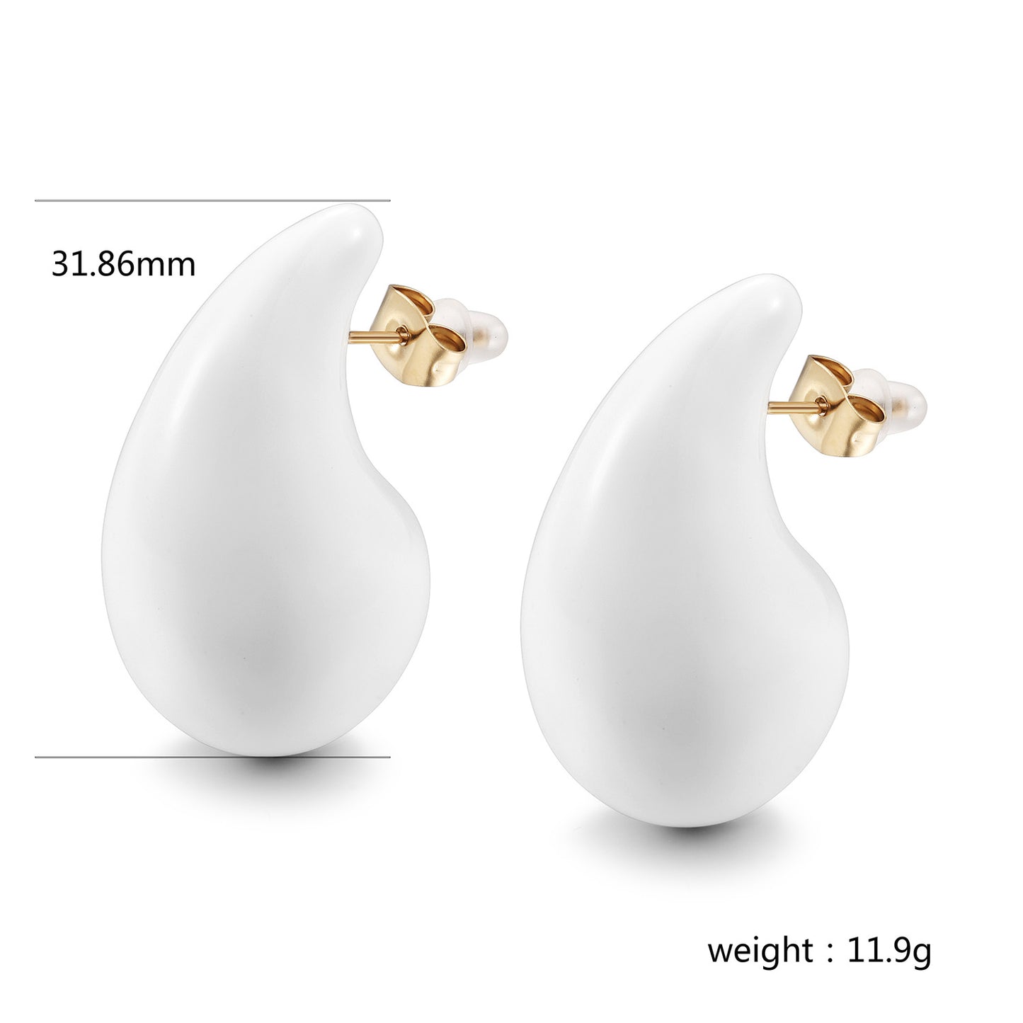 White Water Drop Earrings-SCE510STGCWT-M