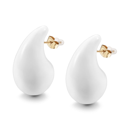 White Water Drop Earrings-SCE510STGCWT-M