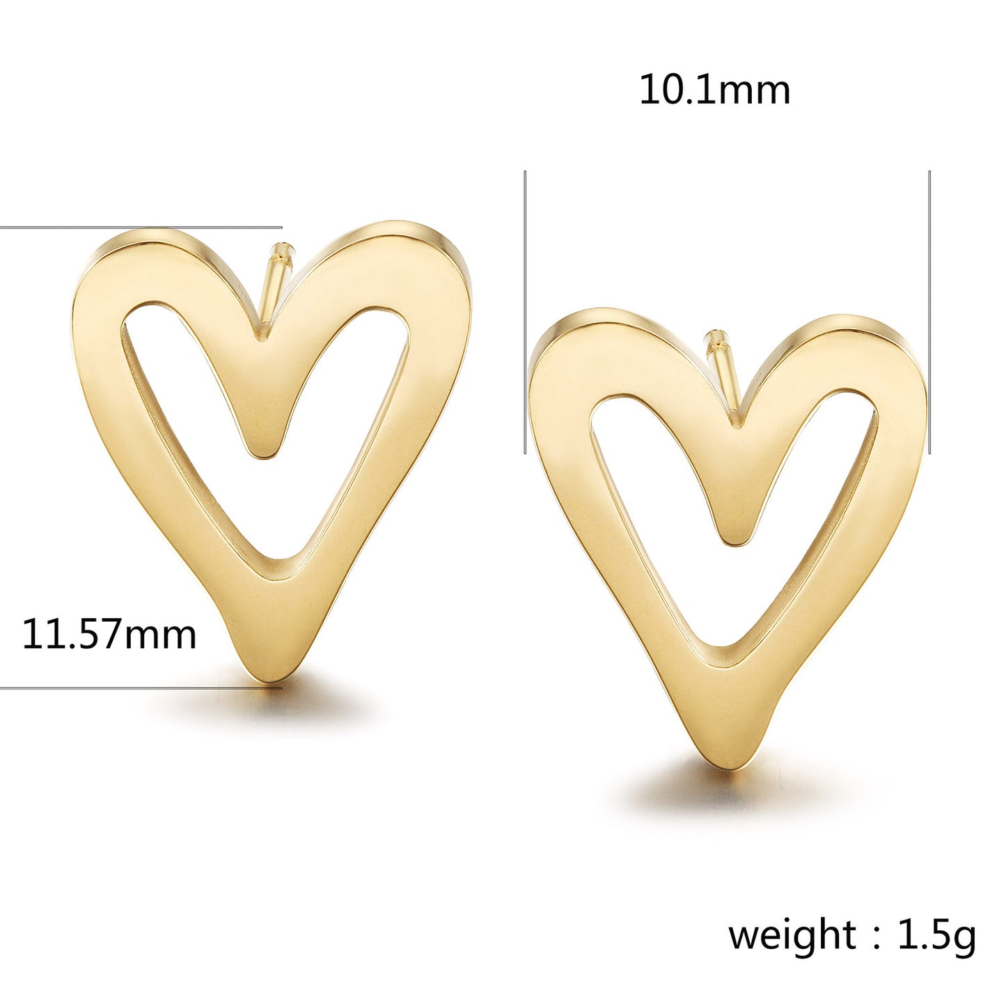 Heart hollow earrings-SCE511STGC