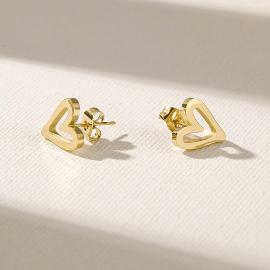 Heart hollow earrings-SCE511STGC