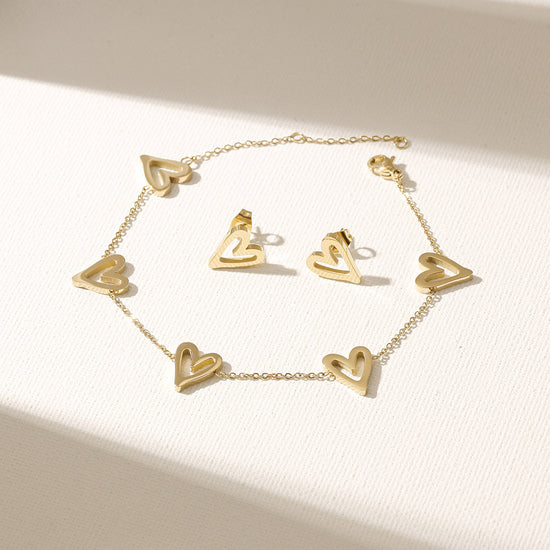 Heart hollow earrings-SCE511STGC